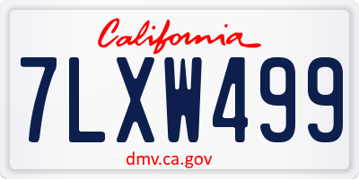 CA license plate 7LXW499