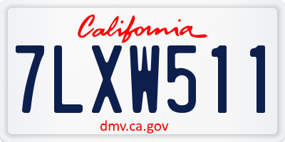 CA license plate 7LXW511