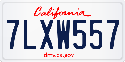 CA license plate 7LXW557