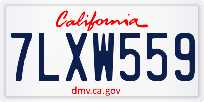 CA license plate 7LXW559