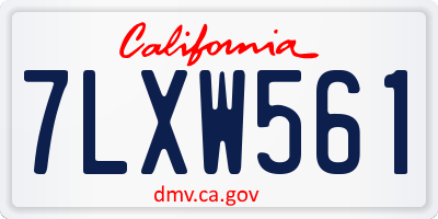 CA license plate 7LXW561