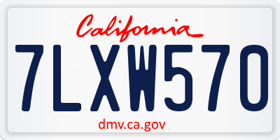 CA license plate 7LXW570