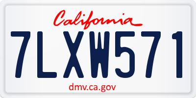 CA license plate 7LXW571