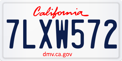 CA license plate 7LXW572