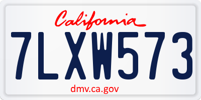 CA license plate 7LXW573