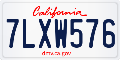 CA license plate 7LXW576