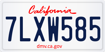CA license plate 7LXW585