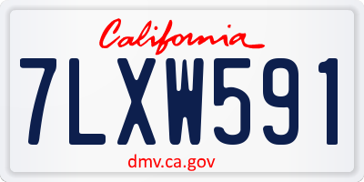 CA license plate 7LXW591