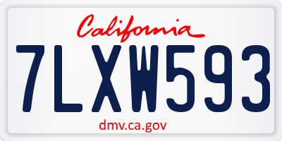 CA license plate 7LXW593