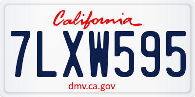 CA license plate 7LXW595