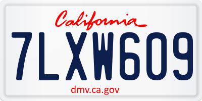 CA license plate 7LXW609