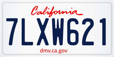 CA license plate 7LXW621