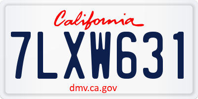 CA license plate 7LXW631