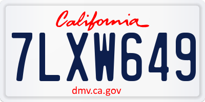 CA license plate 7LXW649
