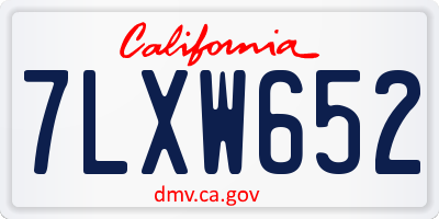 CA license plate 7LXW652