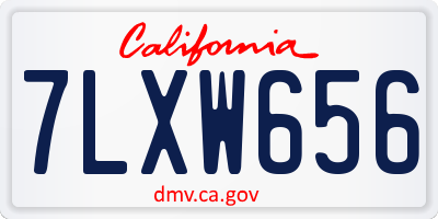 CA license plate 7LXW656