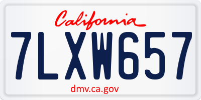 CA license plate 7LXW657