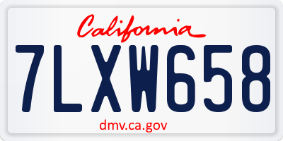 CA license plate 7LXW658