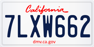 CA license plate 7LXW662
