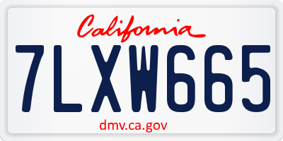 CA license plate 7LXW665