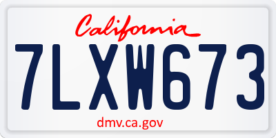 CA license plate 7LXW673