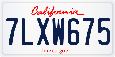 CA license plate 7LXW675