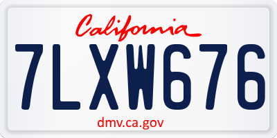 CA license plate 7LXW676