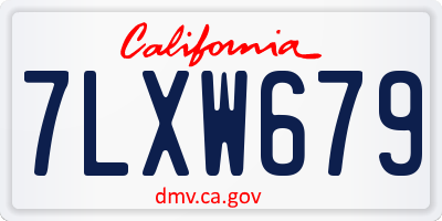 CA license plate 7LXW679
