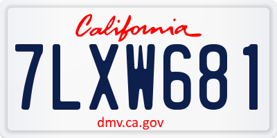 CA license plate 7LXW681