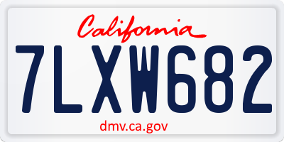 CA license plate 7LXW682