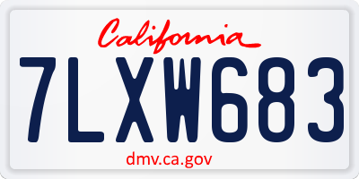 CA license plate 7LXW683