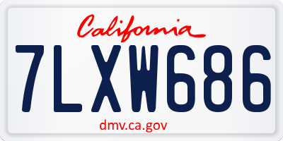 CA license plate 7LXW686