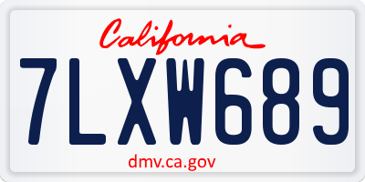 CA license plate 7LXW689