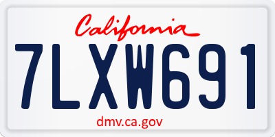CA license plate 7LXW691