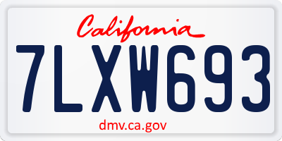 CA license plate 7LXW693