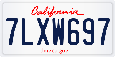 CA license plate 7LXW697
