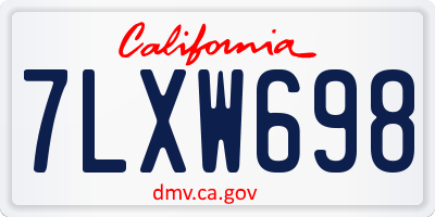 CA license plate 7LXW698
