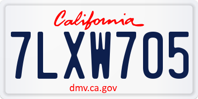 CA license plate 7LXW705