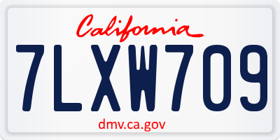 CA license plate 7LXW709