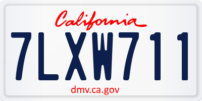 CA license plate 7LXW711