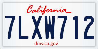 CA license plate 7LXW712