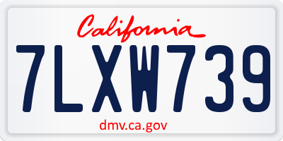 CA license plate 7LXW739