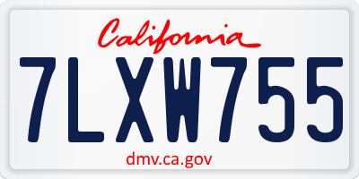 CA license plate 7LXW755