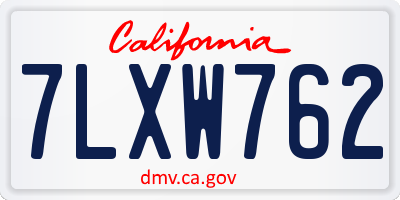 CA license plate 7LXW762