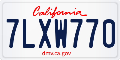 CA license plate 7LXW770