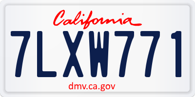 CA license plate 7LXW771