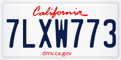 CA license plate 7LXW773
