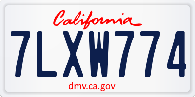 CA license plate 7LXW774
