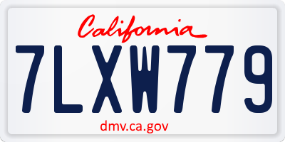 CA license plate 7LXW779