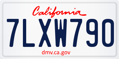 CA license plate 7LXW790